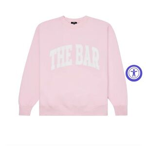 The Bar Pink Varsity Crewneck Sweatshirt
